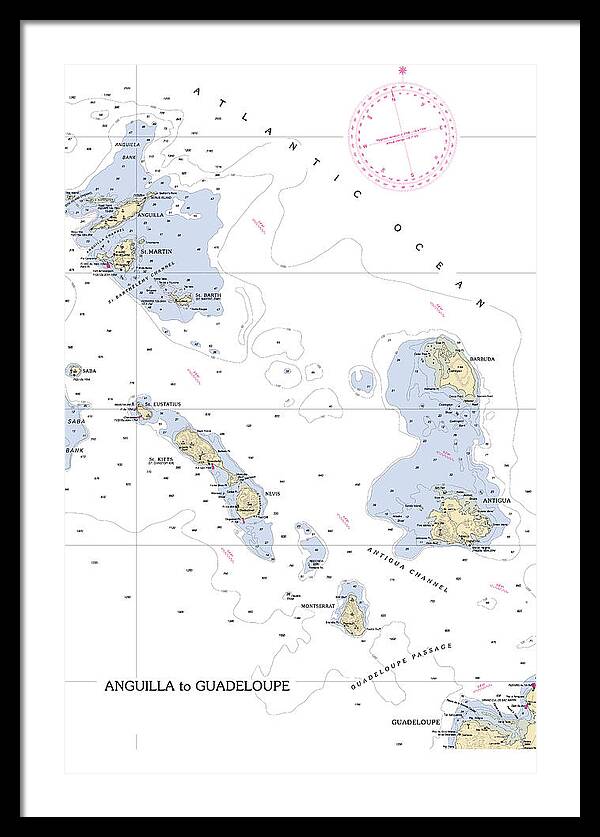 Leeward Islands-hawaii Nautical Chart - Framed Print