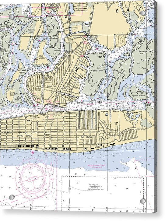 Long Beach-new York Nautical Chart - Acrylic Print