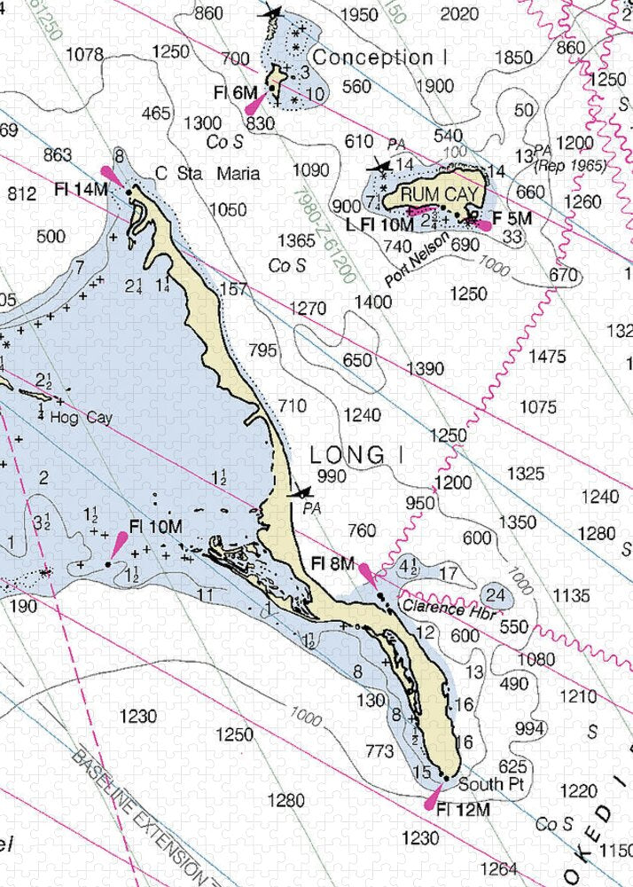 Long Island Bahamas Nautical Chart - Puzzle