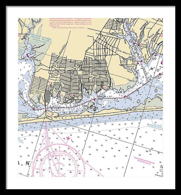 Mastick-new York Nautical Chart - Framed Print