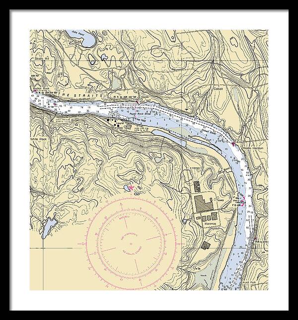 Middle Haddam-connecticut Nautical Chart - Framed Print