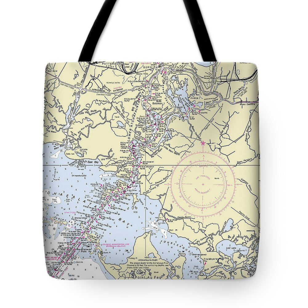 Morgan City Louisiana Nautical Chart - Tote Bag