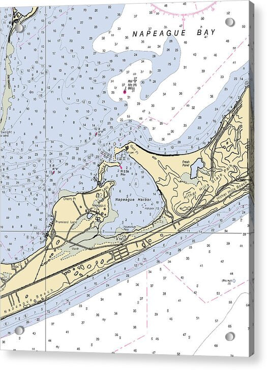 Napeague Harbor-new York Nautical Chart - Acrylic Print
