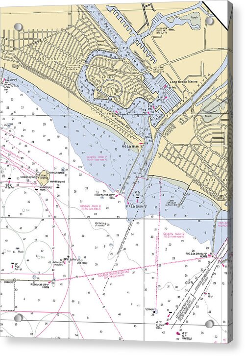 Naples-california Nautical Chart - Acrylic Print