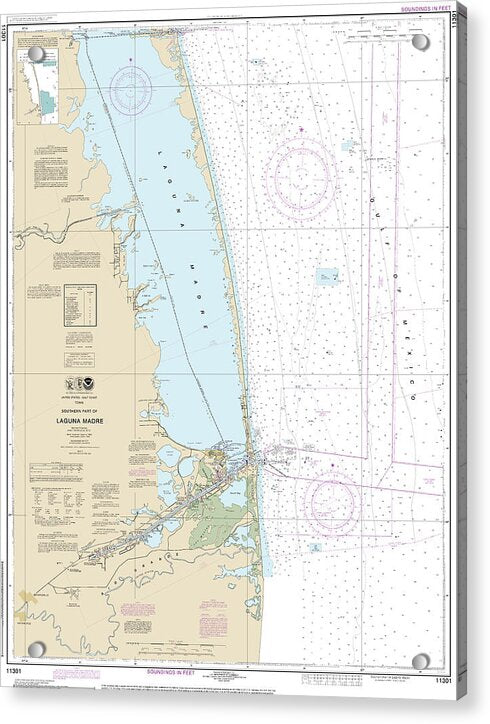 Nautical Chart-11301 Southern Part-laguna Madre - Acrylic Print
