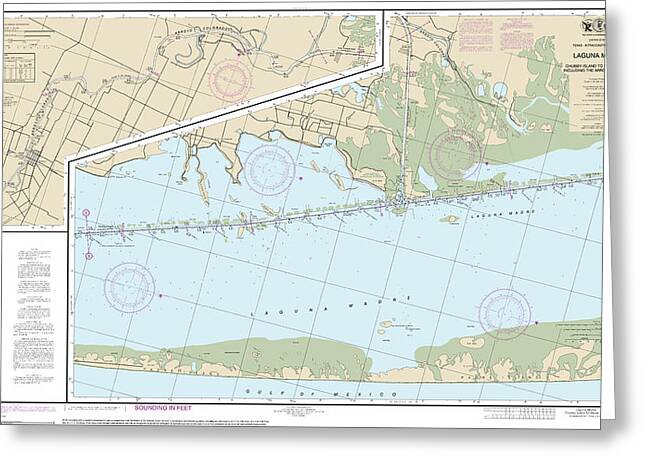 Nautical Chart-11303 Intracoastal Waterway Laguna Madre - Chubby Island-stover Point, Including The Arroyo Colorado - Greeting Card