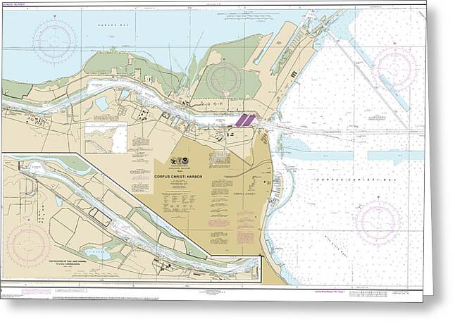 Nautical Chart-11311 Corpus Christi Harbor - Greeting Card