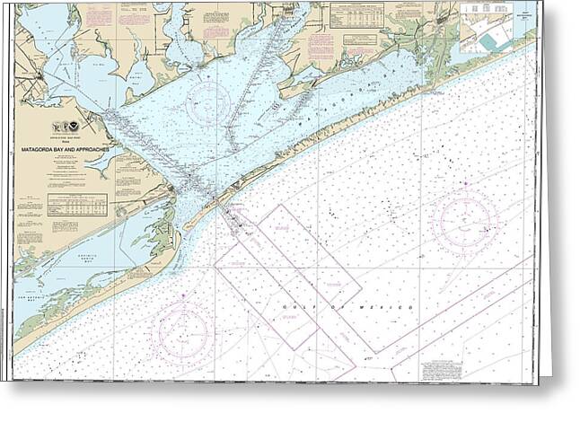 Nautical Chart-11316 Matagorda Bay-approaches - Greeting Card