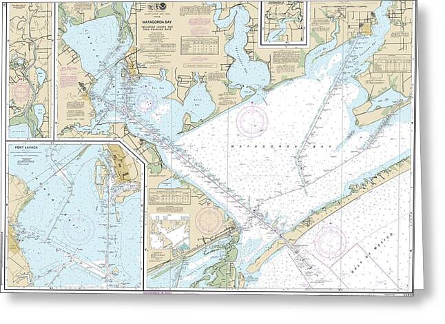 Nautical Chart-11317 Matagorda Bay Including Lavaca-tres Palacios Bays, Port Lavaca, Continuation-lavaca River, Continuation-tres Palacios Bay - Greeting Card