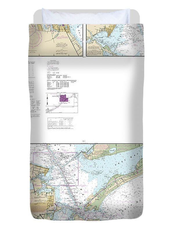 Nautical Chart-11326 Galveston Bay - Duvet Cover