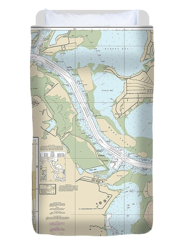 Nautical Chart-11329 Houston Ship Channel Alexander Island-carpenters Bayou, San Jacinto-old Rivers - Duvet Cover