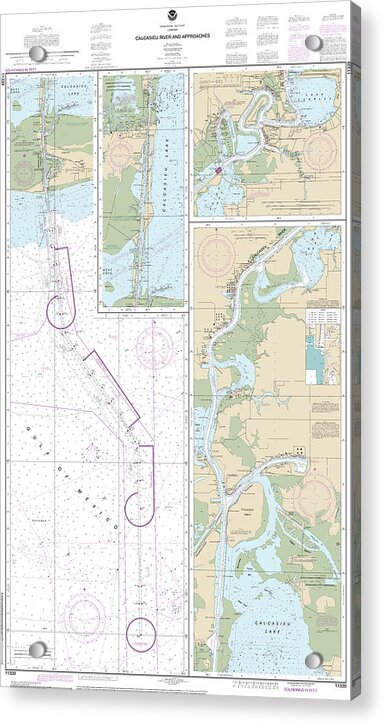 Nautical Chart-11339 Calcasieu River-approaches - Acrylic Print