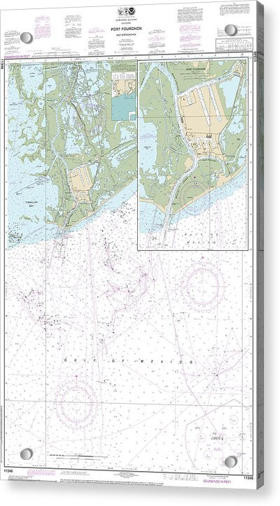 Nautical Chart-11346 Port Fourchon-approaches - Acrylic Print