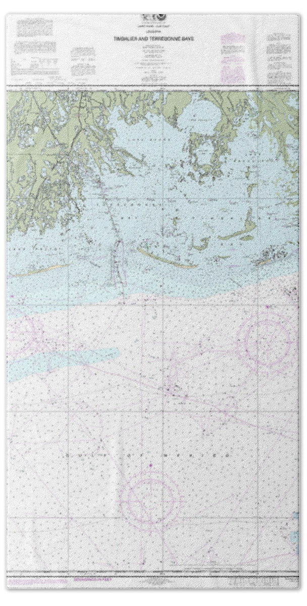 Nautical Chart-11357 Timbalier-terrebonne Bays - Bath Towel