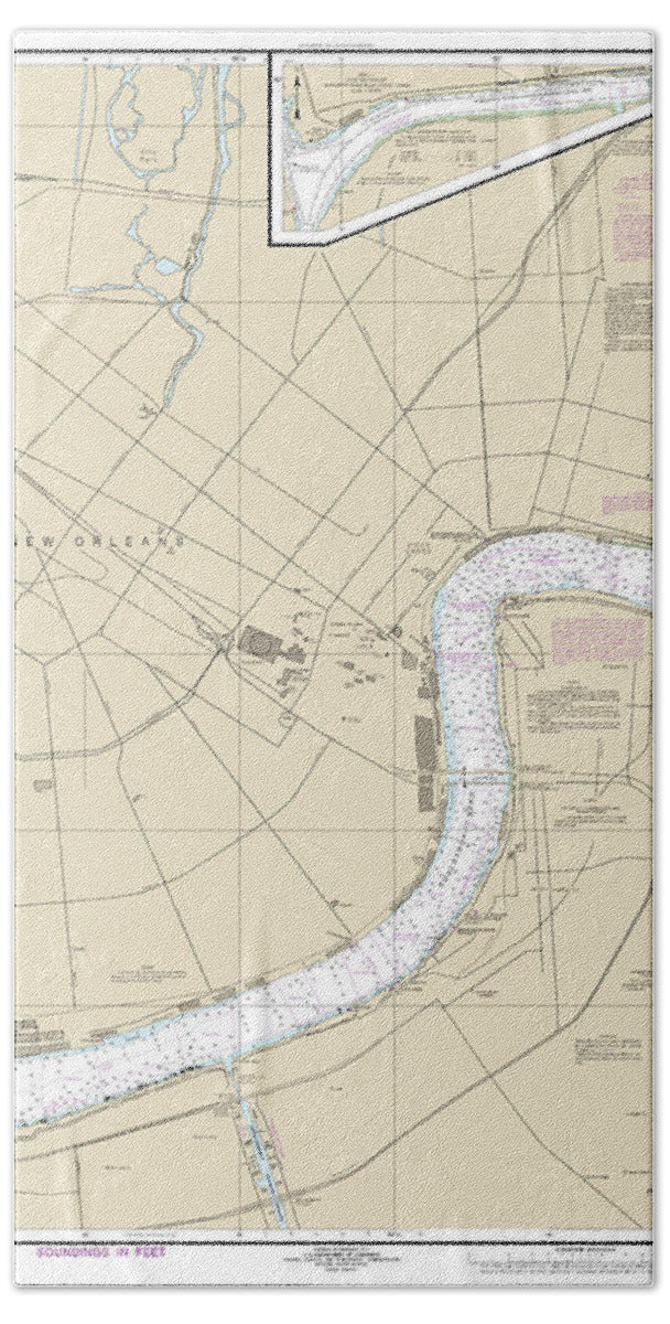 Nautical Chart-11368 New Orleans Harbor Chalmette Slip-southport - Beach Towel