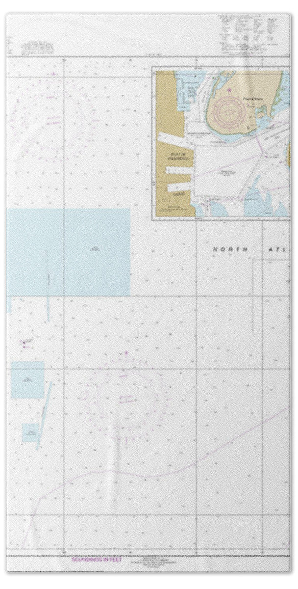 Nautical Chart-11459 Port-palm Beach-approaches - Beach Towel