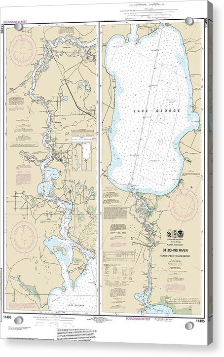 Nautical Chart-11495 St Johns River Dunns Creek-lake Dexter - Acrylic Print