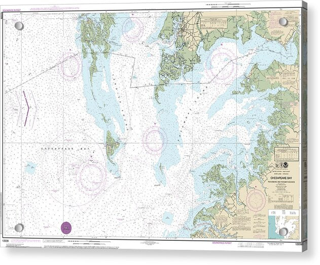 Nautical Chart-12228 Chesapeake Bay Pocomoke-tangier Sounds - Acrylic Print