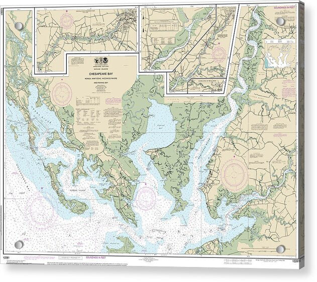 Nautical Chart-12261 Chesapeake Bay Honga, Nanticoke, Wicomico Rivers-fishing Bay - Acrylic Print
