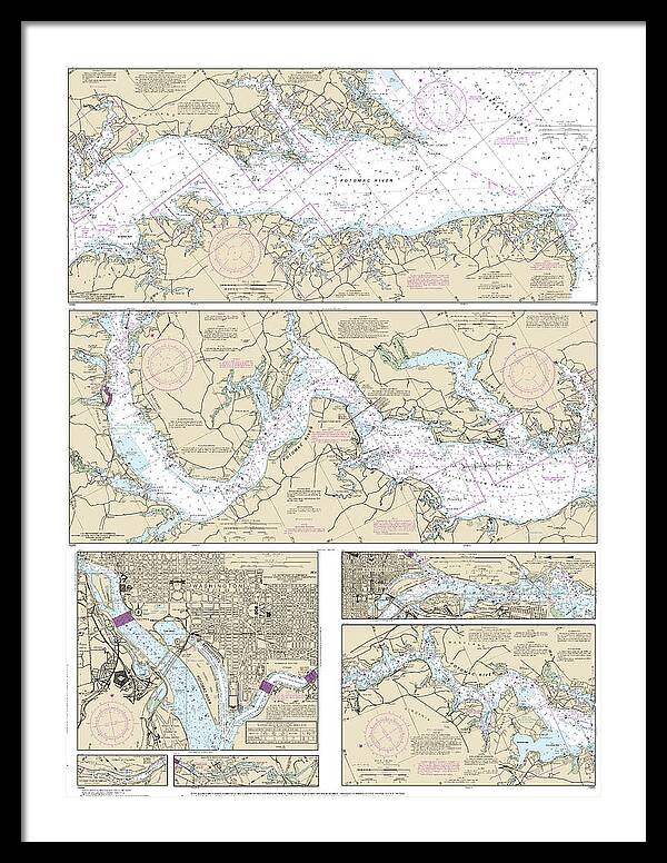 Nautical Chart-12285 Potomac River, District-columbia - Framed Print