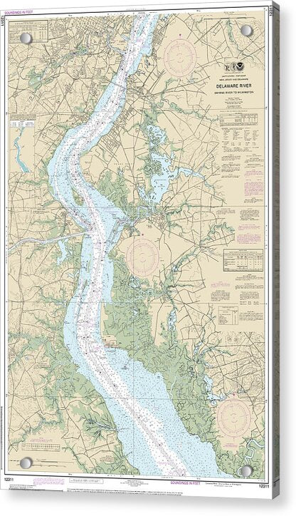 Nautical Chart-12311 Delaware River Smyrna River-wilmington - Acrylic Print