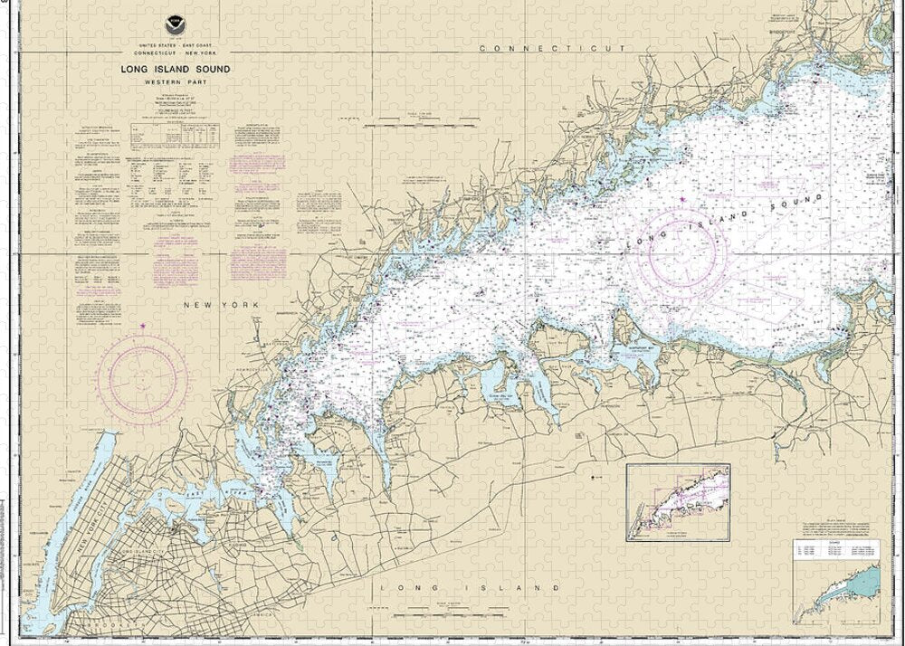 Nautical Chart-12363 Long Island Sound Western Part - Puzzle