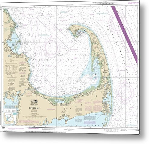 Nautical Chart-13246 Cape Cod Bay - Metal Print