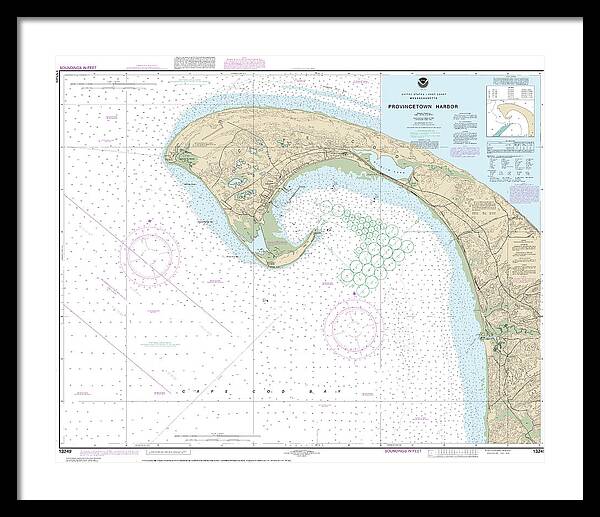 Nautical Chart-13249 Provincetown Harbor - Framed Print