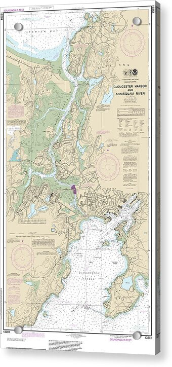 Nautical Chart-13281 Gloucester Harbor-annisquam River - Acrylic Print