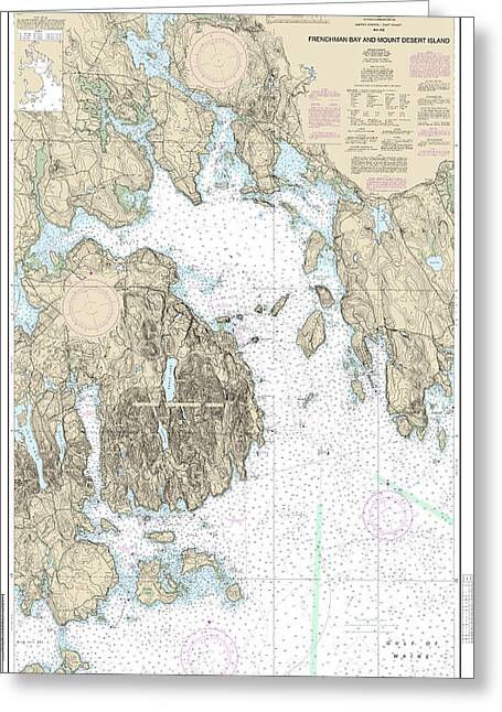 Nautical Chart-13318 Frenchman Bay-mount Desert Lsland - Greeting Card