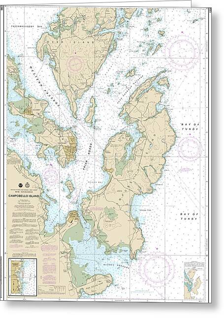 Nautical Chart-13396 Campobello Island, Eastport Harbor - Greeting Card