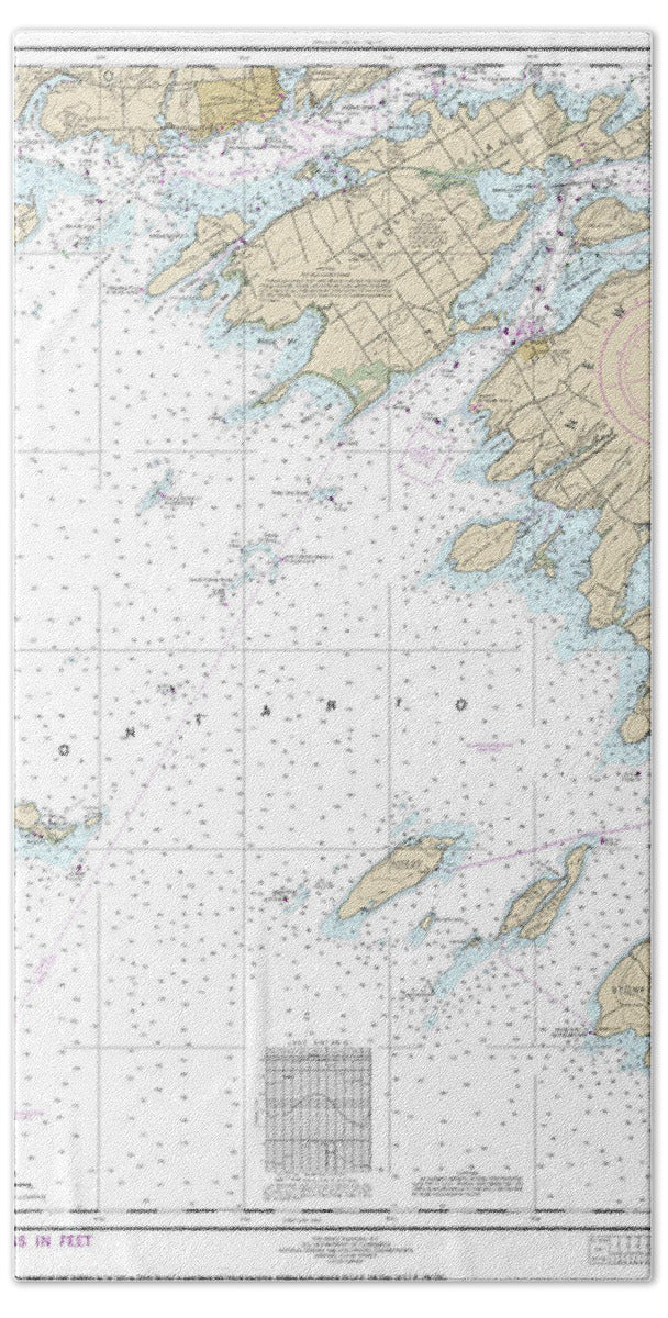 Nautical Chart-14802 Clayton-false Ducks Ls - Bath Towel