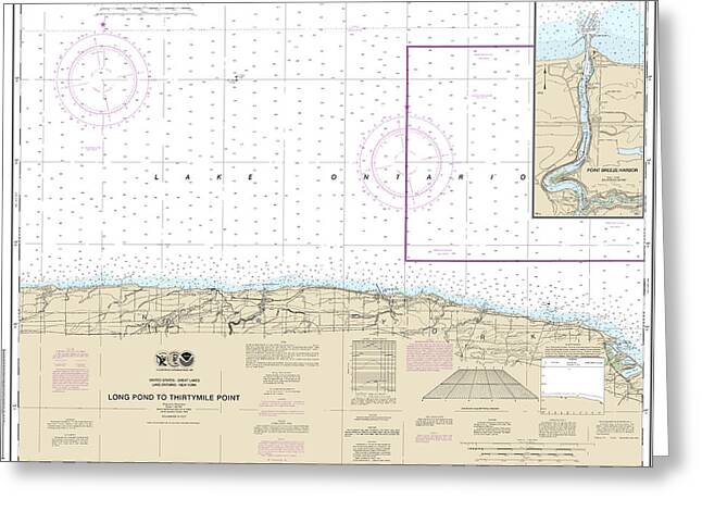 Nautical Chart-14805 Long Pond-thirtymile Point, Point Breeze Harbor - Greeting Card