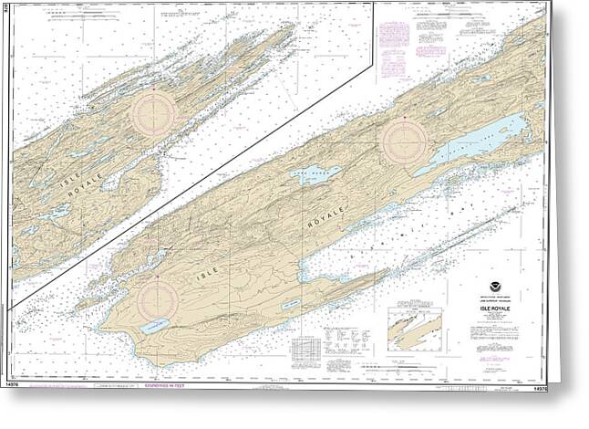 Nautical Chart-14976 Isle Royale - Greeting Card