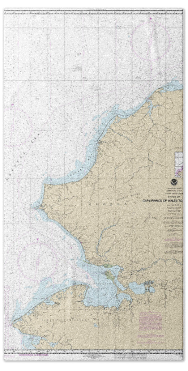 Nautical Chart-16005 Cape Prince-wales-pt Barrow - Bath Towel