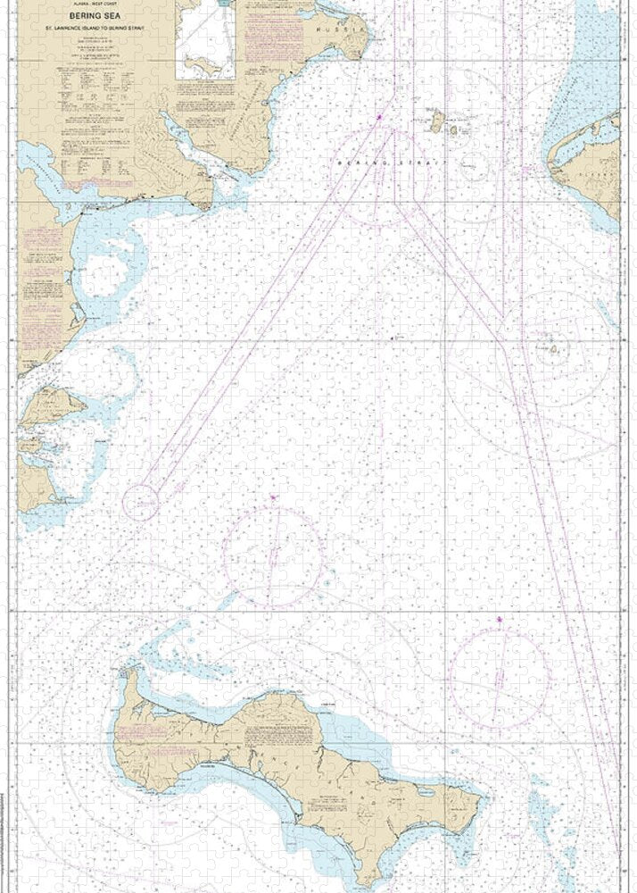 Nautical Chart-16220 Bering Sea St Lawrence Island-bering Strait - Puzzle
