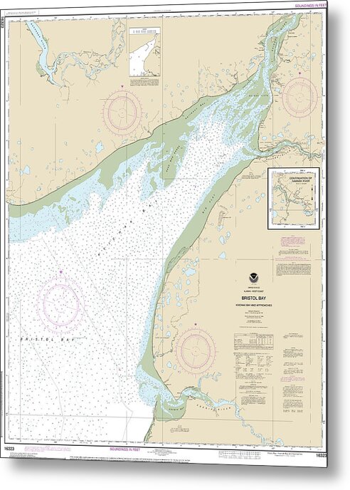 Nautical Chart-16323 Bristol Bay-kvichak Bay-approaches - Metal Print