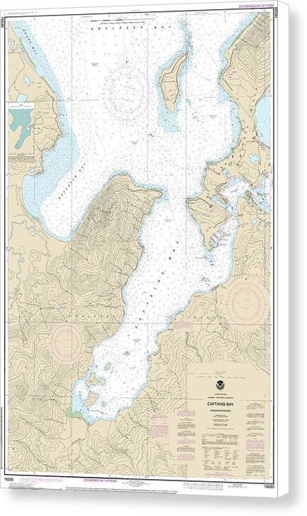 Nautical Chart-16530 Captains Bay - Canvas Print
