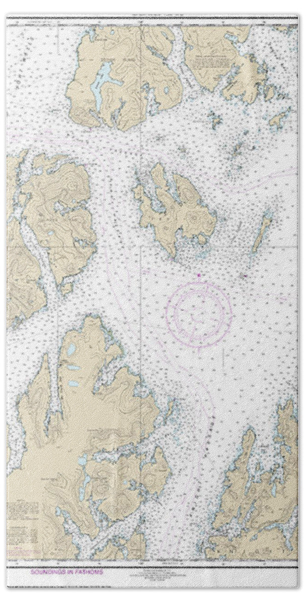 Nautical Chart-16705 Prince William Sound-western Part - Bath Towel