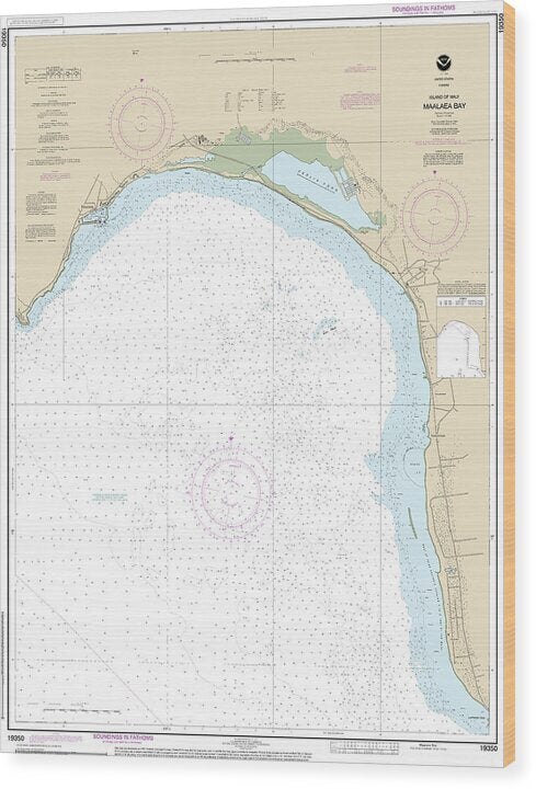 Nautical Chart-19350 Island-maui Maalaea Bay - Wood Print