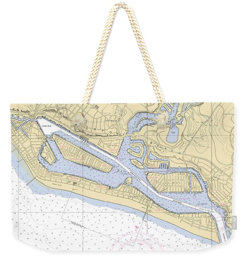 Newport Beach -california Nautical Chart _v3 - Weekender Tote Bag