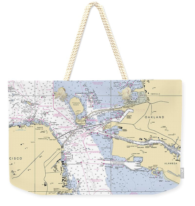 Oakland -california Nautical Chart _v6 - Weekender Tote Bag