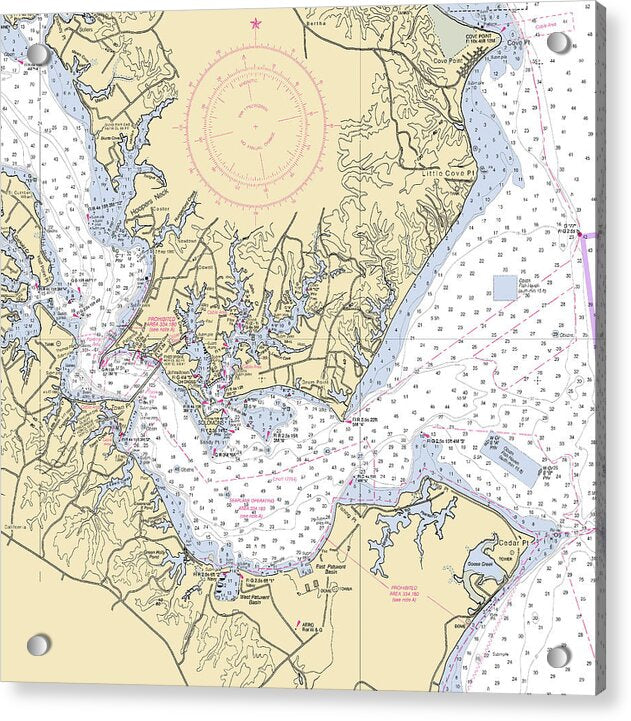 Patuxent River -maryland Nautical Chart _v4 - Acrylic Print