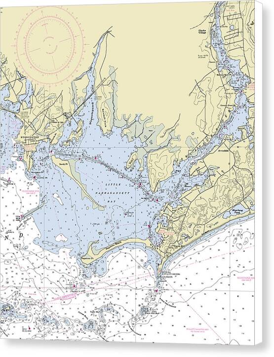 Pawcatuck Connecticut Nautical Chart - Canvas Print