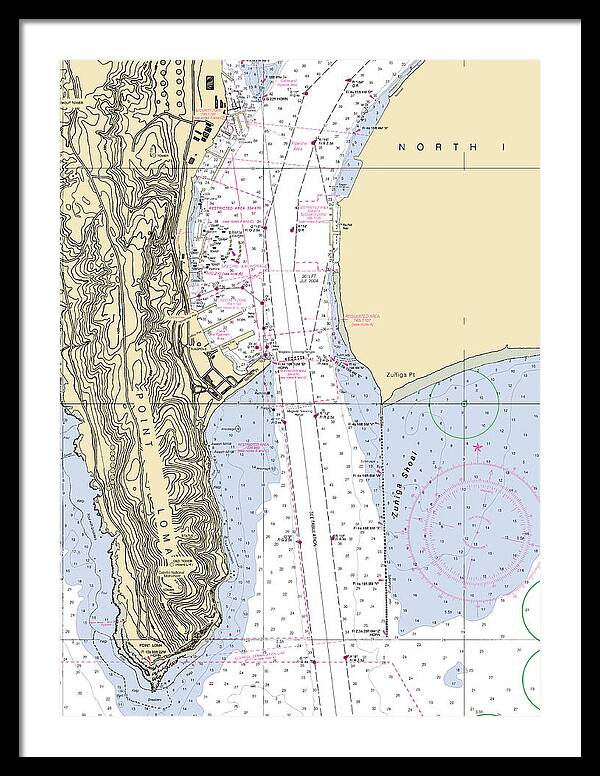 Point Loma-california Nautical Chart - Framed Print