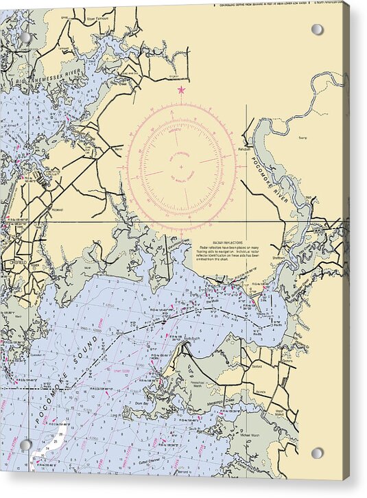 Pokomoke River-maryland Nautical Chart - Acrylic Print