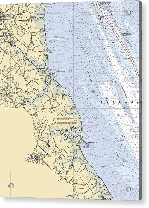Rehobeth Bay & Indian River Bay-delaware Nautical Chart - Acrylic Print