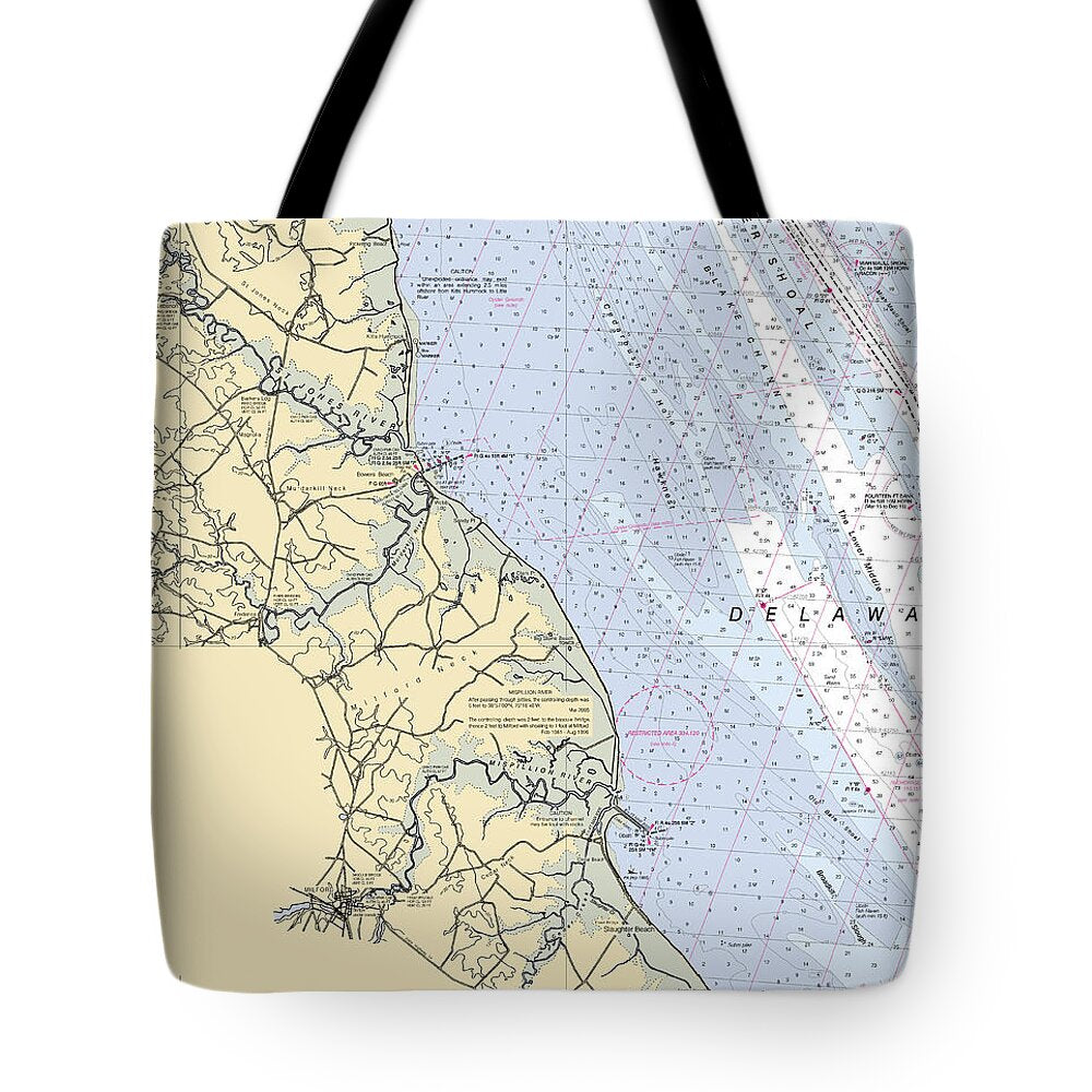 Rehobeth Bay & Indian River Bay-delaware Nautical Chart - Tote Bag