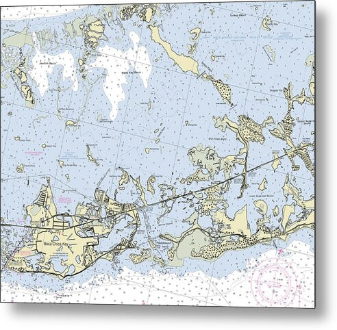 Saddlebunch Boca Chica Keys Florida Nautical Chart - Metal Print