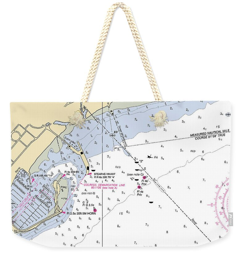 Santa Barbara-california Nautical Chart - Weekender Tote Bag